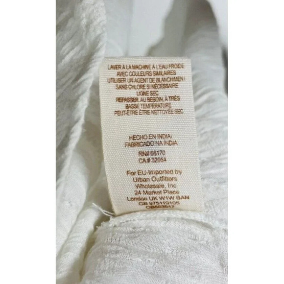 Free People Peasant Blouse S Embroidered Metallic Boho Relaxed Button Up Texture - Picture 7 of 13